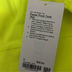 Lululemon Power Pivot Tank RIBBED in Neon Yellow Stretch Bright NEW W TAGS AUTH! Photo 1