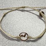 Pura Vida  Minimalist Rose Gold Tone Bracelet Mountain Charm Cord Adjustable Photo 0