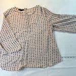 Attention Black and Tan Polka Dot Blouse Medium Slit Sleeve Photo 9