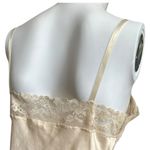 80/90s Small Nylon Satin Camisole Slip Buttercream Lace Sweetheart Neckline​ Gold Photo 7
