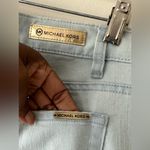 Michael Kors  Light Wash Blue Flared Jeans Raw Hem Boot Cut Size 2 Photo 4