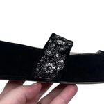 Bettye Muller Black Velvet Pointed Toe Flats Sequins Floral Embroidery Womens 7M Photo 6