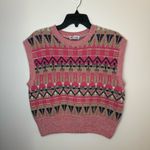 Paco Rabanne Pink Fair Isle Wool Blend Knit Sweater Vest Size XL Photo 1