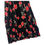 Draper James Dress Womens 2XL Black Red Floral Velvet Bubble Sleeve Cocktail Photo 4