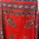 Red Black Geometric Print Fringe Scarf Photo 1