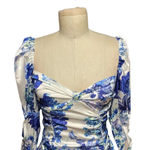 For Love & Lemons Hyacinth Drawstring‎ Ruched Mini Dress Blue White Size XS Photo 2