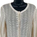 Lurex Cream/Metallic Gold Knit Cable Cardigan Photo 1