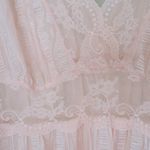 Vintage 70s Texsheen Pink Cottagecore Olga Nightgown Slip Dress Photo 5