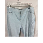 Lands' End  Blue And White Mid Rise Slim Leg Pant size 14P Photo 1