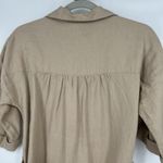 Tahari  Linen Button Front Shirt Dress Brown Tan Belted Dolman Sleeves Size S Photo 5