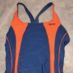 NWT Sporti Piped Splice Wide Strap One Piece Swimsuit, size 40 Blue Photo 1