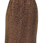 Allison Taylor  Print Mini Leopard Print Silk Skirt(Size Large) Photo 0