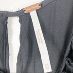 Free People Black Pleated Peplum Hem Open Back Slit Peasant Balloon Sleeves Top Photo 4