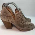 Jeffrey Campbell Taggart Lattice Cut Out Suede Ankle Boots, Taupe, Size 8.5 Photo 1