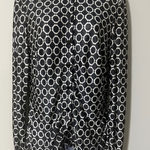 Laundry by Shelli Segal  Black White Geometric Print Long‎ Sleeve Shirt S Photo 0