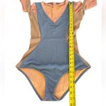 Seea Swimsuit Surf Suit Colorblock Ribbed Long Sleeve Bodysuit Women Size Large Blue Photo 5