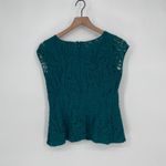 The Limited Teal Lace Peplum Cap Sleeve Top Size S Photo 4