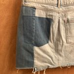 EXPRESS  patch work distressed cut off style woman’s size 4 denim skirt Photo 6