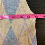 Plenty by Tracy Reese Argyle Sweater Vest Sleeveless Knit Top Dress Medium Retro Tan Photo 6