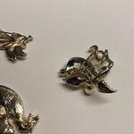 Lot Of 3 Gold Tone Christmas Holiday Brooch Pins Gold Tone Angels Photo 5