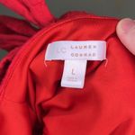 LC Lauren Conrad Women’s Lauren Conrad Red flutter ruffle sleeve eyelet peplum tank top preppy Photo 3