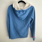 Superdry Full Zip Hoodie Sherpa Lined Spell Out Graphic Blue Medium Photo 9