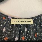 Ulla Johnson  Navy Blue Sleeveless Metallic Patterned Tiered Midi Dress Women's 2 Photo 2
