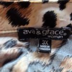 Ava & Grace Blouse Women's 3X Cheetah 3/4 Sleeve Animal Print Edgy Pocket V Neck Black Photo 6