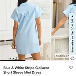 Cupshe  NWT blue white striped short sleeve‎ mini tunic dress S Photo 2