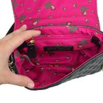 Betsey Johnson Black & White Quilted Large Red Bow Chain Strap Shoulder Purse Photo 6