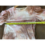 ALC Frank A.L.C. Jess Pink Cotton Puff Sleeve Crew Neck Tie Dye Mini Dress Size Small Photo 7