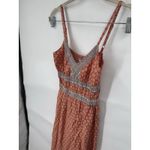 Japna  Floral Cottagecore Midi Dress Women XS Orange Prairie Peasant Boho Photo 4