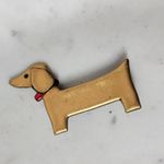 Vintage Dachshund Pin 3" Gold Tone Handmade Wiener Dog Brooch‎ Lapel Stick Photo 8
