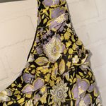 ZARA  dress One-Shoulder Floral  Black gold Purple ruched medium NEW Photo 2