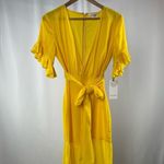 Privacy Please NWT  Chiffon Asymmetric Maci Dress in Yellow Size Small‎ Photo 4