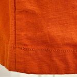 Free People  Adela Tunic Mini Dress Tie Front Puff Sleeve Brick Orange Small Photo 7