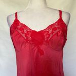 Vtg Kayser Full Slip Dress Sz 38 Bust Lace Coquette Babydoll USA 60s Y2K Pinup Red Size L Photo 2
