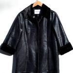STAND STUDIO Women’s Nino Black Faux Leather Fur Lined Snap Front Coat size 32 Photo 8
