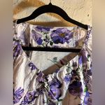 Anthropologie  White Lavender Floral Cotton Crop Top summer lightweight boho Photo 2