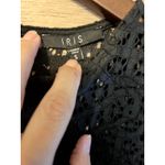 Iris  Black Dress size Small Cocktail Long bell Sleeves Short Lace Elegant Party Photo 2