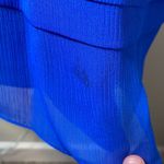 David's Bridal David’s Bridal Bright Blue Short Strapless Pleated‎ Dress Size 4 Photo 5