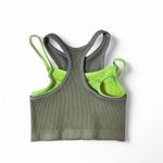 Free People Movement Ribbed Crop Tank Top Racerback Olive Green Neon Workout XS Photo 1