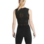 Athleta  Black Cropped Ujjayi Laser Cut Sleeveless Top size Small Photo 3