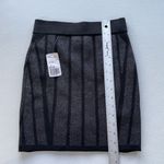 Forever 21  Pull On Knit Mini Skirt Size S Short Black Gunmetal Sparkle Metallic Photo 6