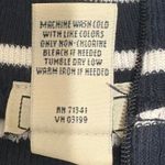 L.L.Bean Women Top M Navy White Striped Mock Neck Cotton Shirt Preppy Coastal Photo 5