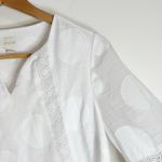 Chico's Chico’s White Textured Dot Lace Trim Blouse Boho Cottagecore Size 4 Photo 3