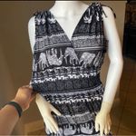 Black and White Elephant Print Jumpsuit Size 12 Photo 6