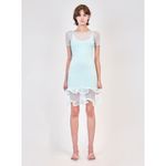 SIMKHAI Jett Short Sleeve Mini Dress in Seafoam Small New Womens Sheath Ruffle Blue Photo 11