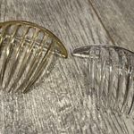 Lot of 2 Plastic Hair Combs Clips Vintage Clear 4.5" Vintage 70s Comb Curved Photo 0