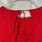 Draper James  Eyelet Red cotton blouse size XL Photo 4